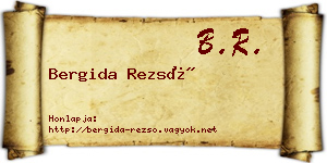 Bergida Rezső névjegykártya